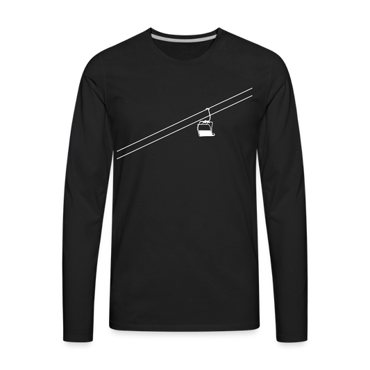 SnowBrains "Chairlift" Men's Premium Long-Sleeved T-Shirt - black