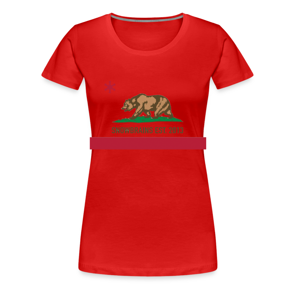 SnowBrains "California Republic" Women's Premium T-Shirt - red