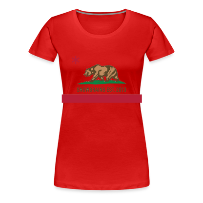 SnowBrains "California Republic" Women's Premium T-Shirt - red