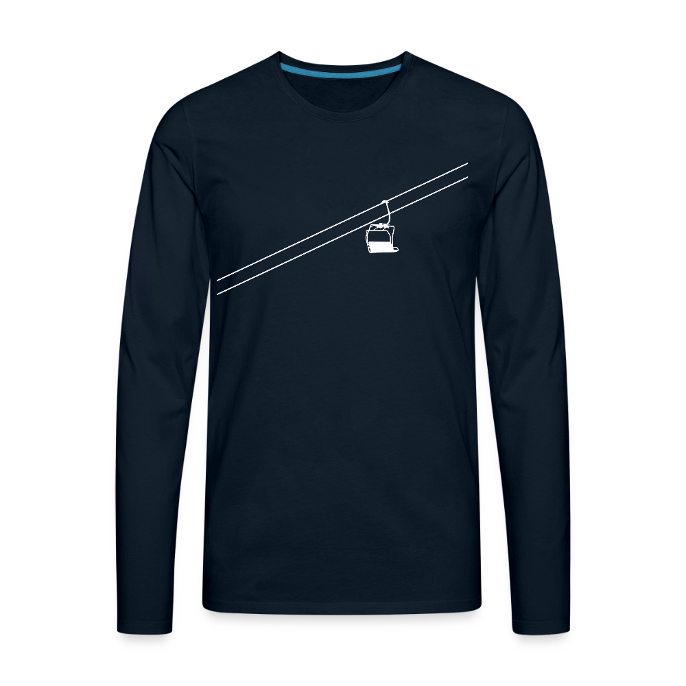 SnowBrains "Chairlift" Men's Premium Long-Sleeved T-Shirt - deep navy