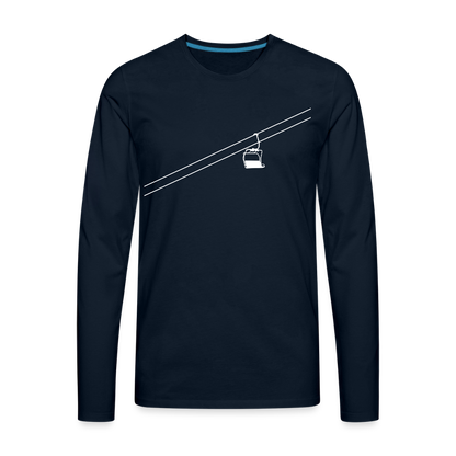 SnowBrains "Chairlift" Men's Premium Long-Sleeved T-Shirt - deep navy