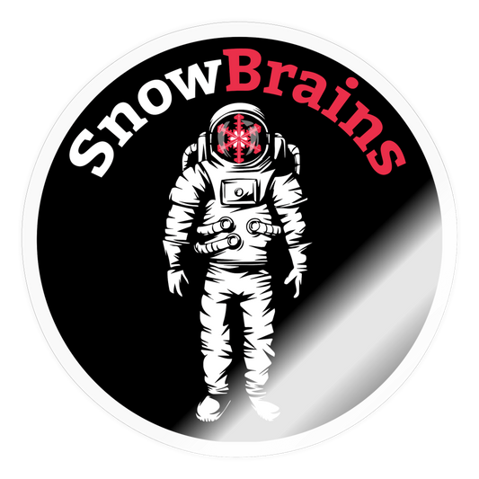 SnowBrains "Astronaut" Sticker Black - transparent glossy