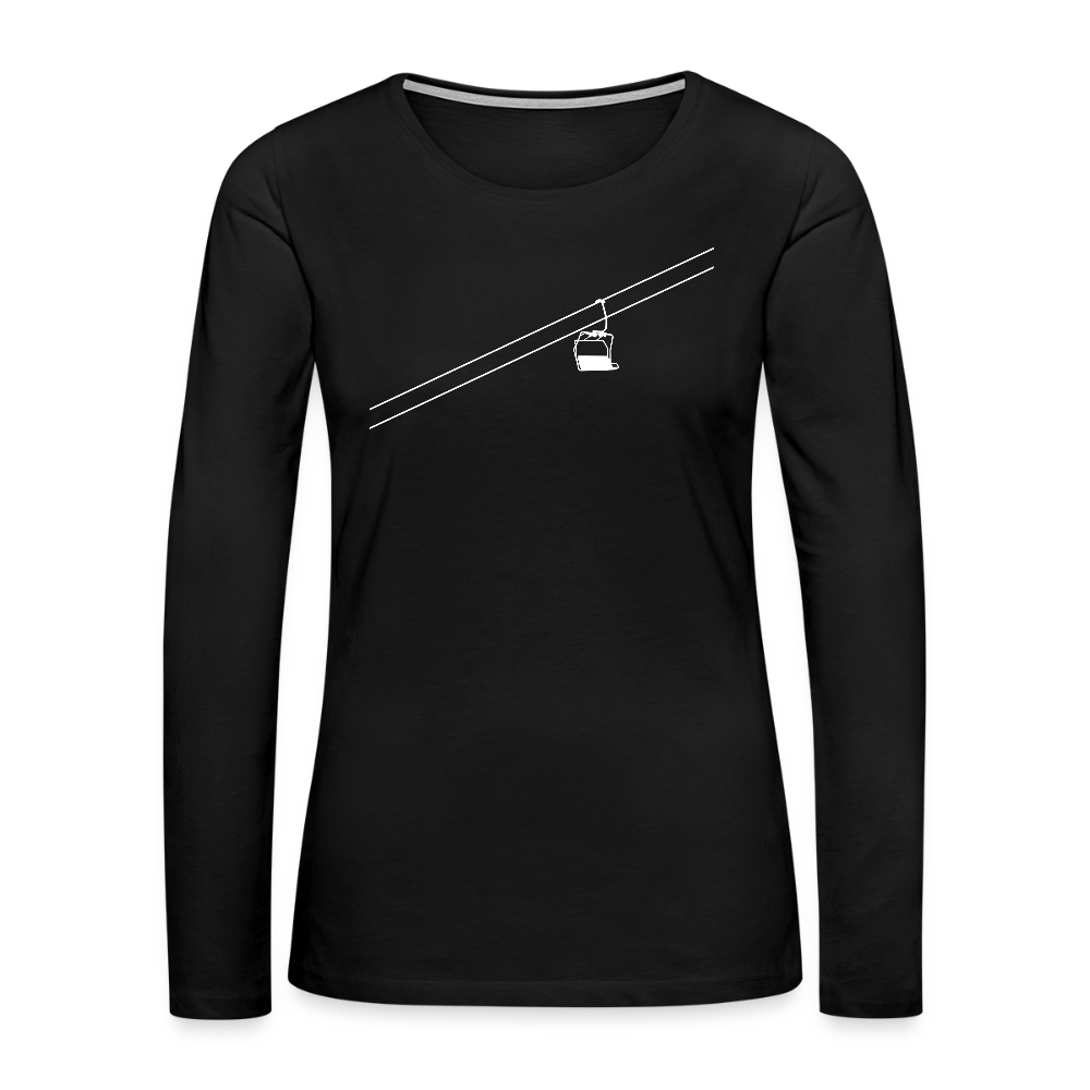 SnowBrains "Chairlift" Women's Premium Slim Fit Long-Sleeved T-Shirt - black