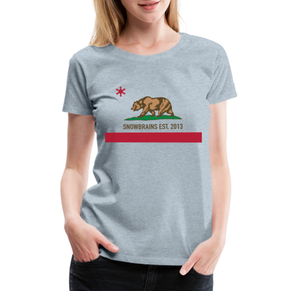 SnowBrains "California Republic" Women's Premium T-Shirt - heather ice blue