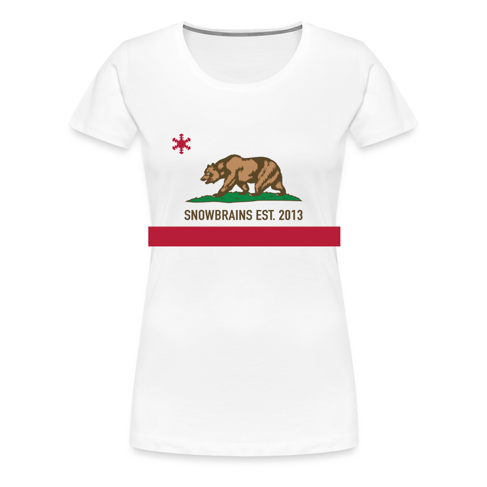 SnowBrains "California Republic" Women's Premium T-Shirt - white