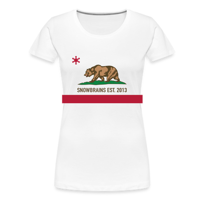 SnowBrains "California Republic" Women's Premium T-Shirt - white