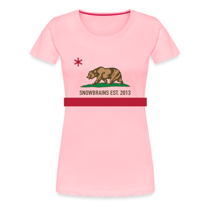 SnowBrains "California Republic" Women's Premium T-Shirt - pink