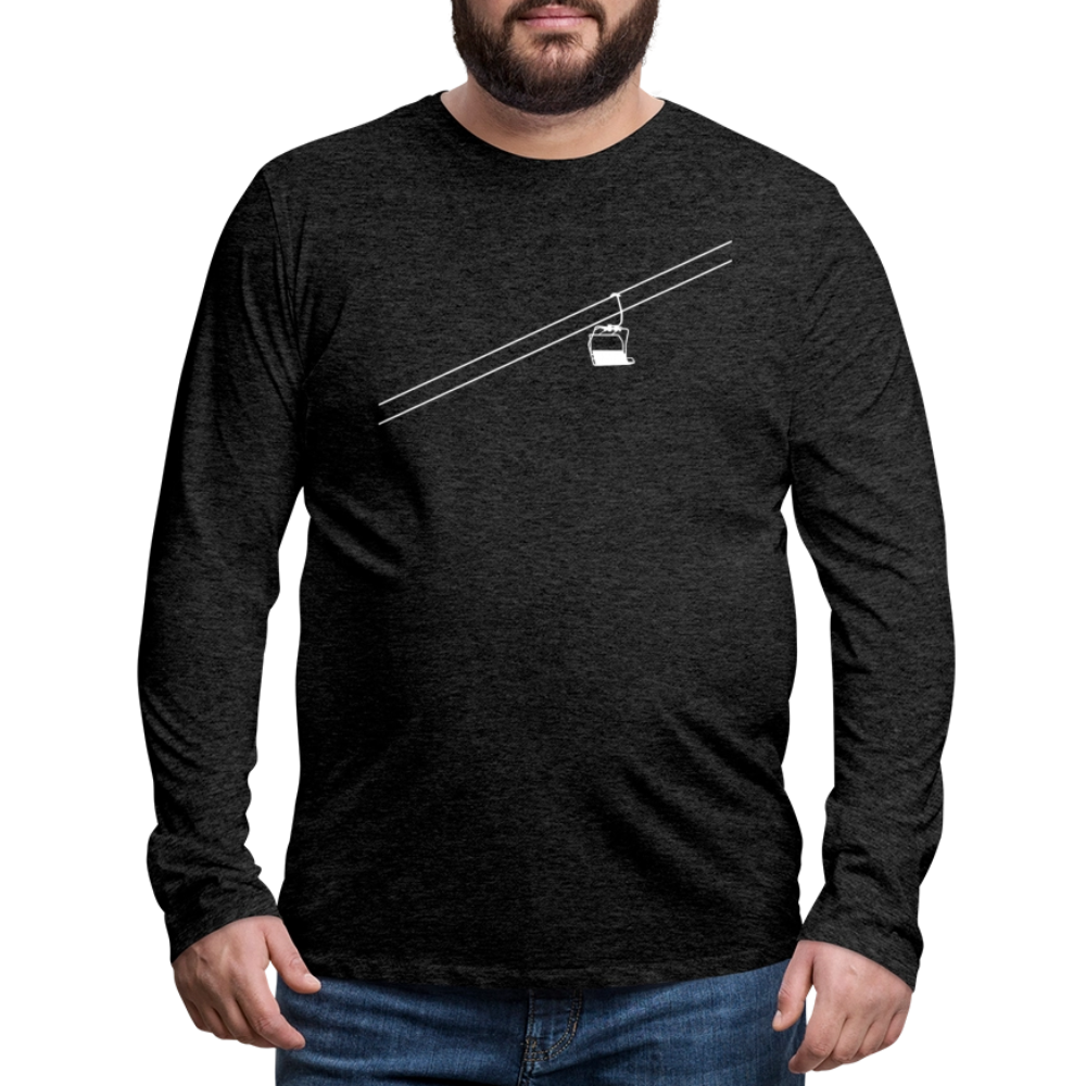 SnowBrains "Chairlift" Men's Premium Long-Sleeved T-Shirt - charcoal grey