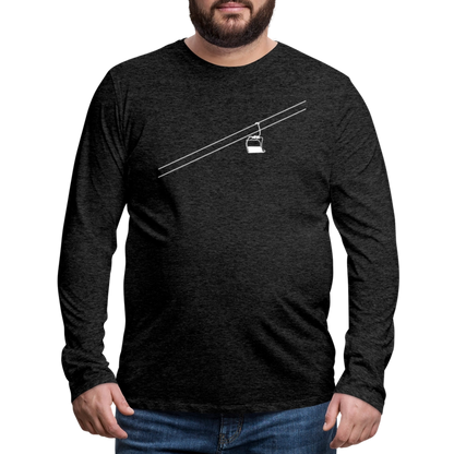 SnowBrains "Chairlift" Men's Premium Long-Sleeved T-Shirt - charcoal grey
