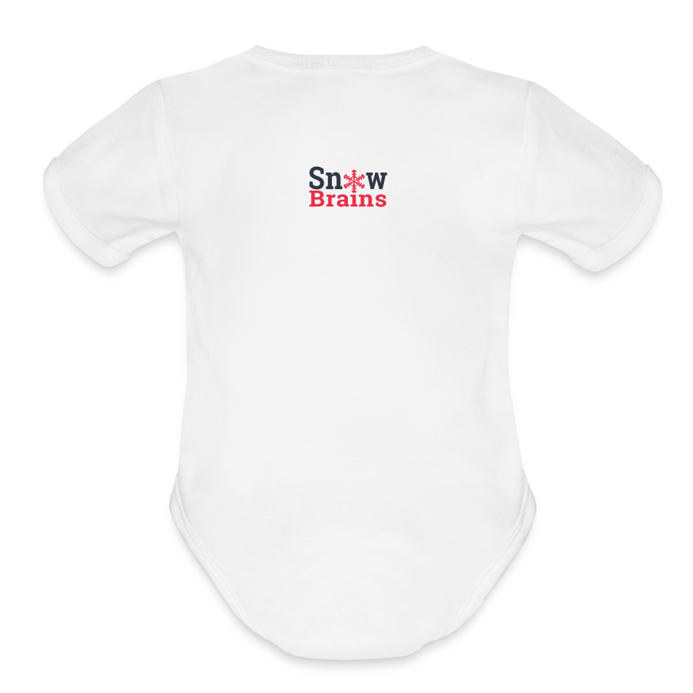 SnowBrains "I Like Big Dumps" Organic Short Sleeve Baby Bodysuit - white