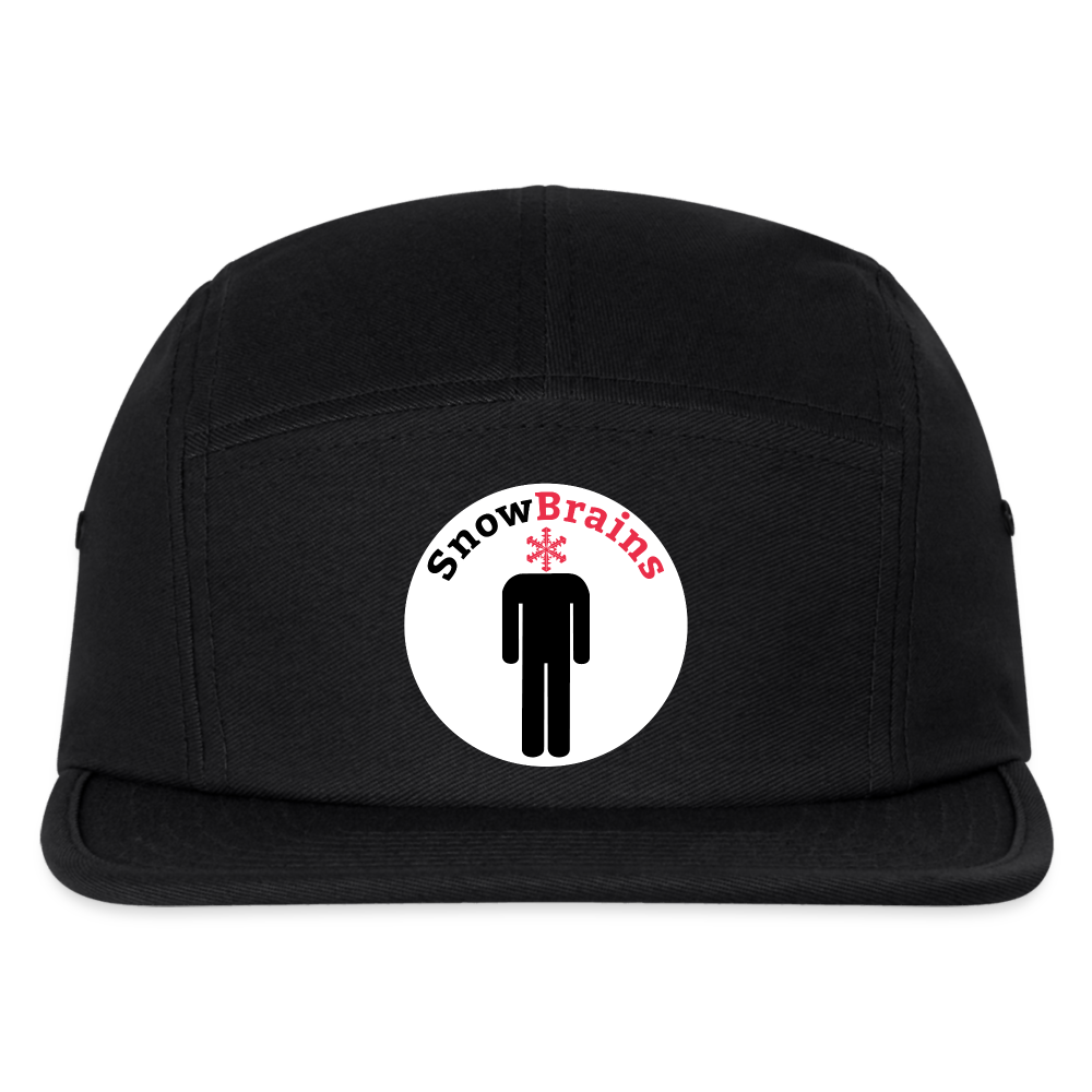 SnowBrains Stickman Logo Jockey Camper Cap - black