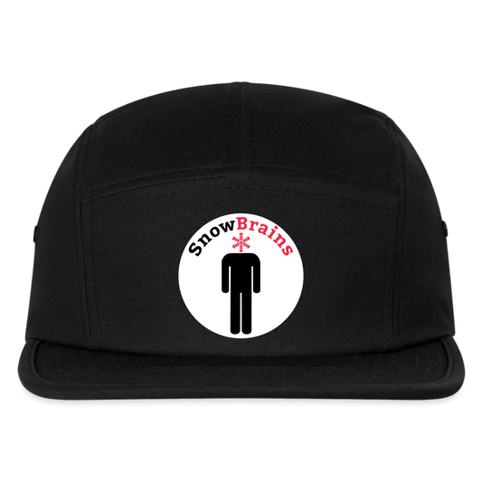 SnowBrains Stickman Logo Jockey Camper Cap - black