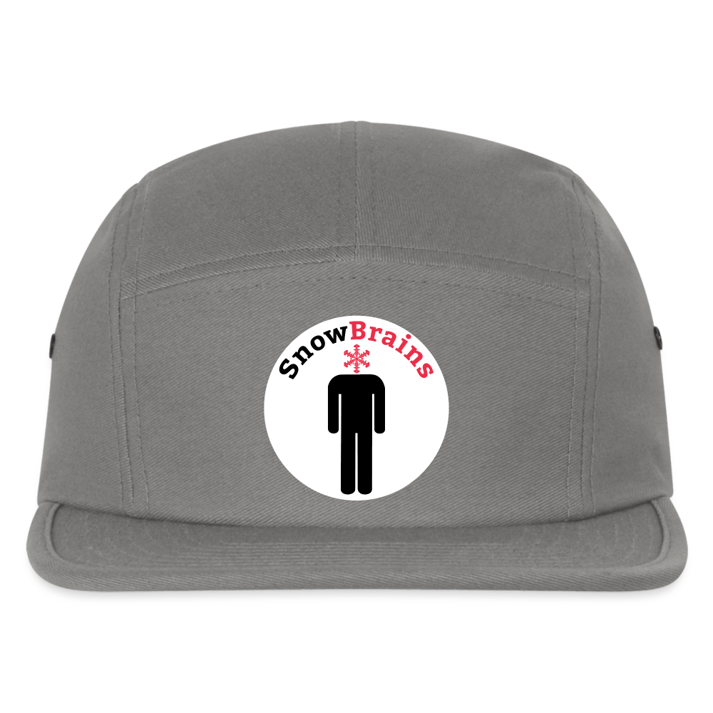 SnowBrains Stickman Logo Jockey Camper Cap - light gray