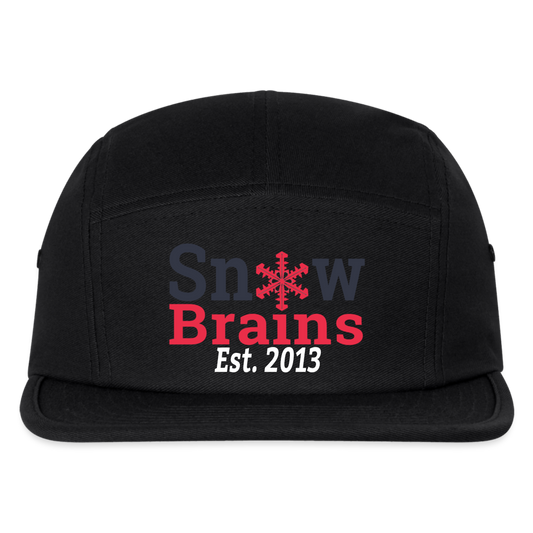 SnowBrains Text Logo Jockey Camper Cap - black