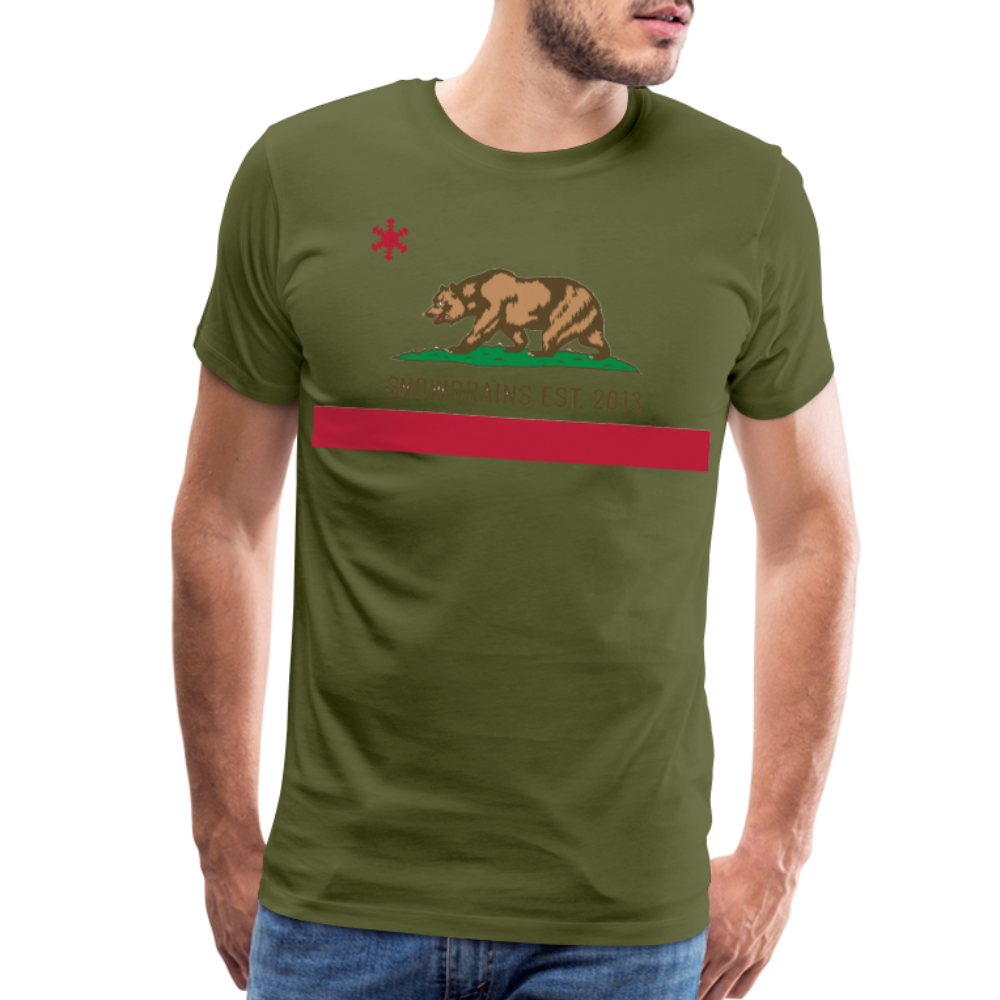 SnowBrains California Men's Premium T-Shirt - olive green