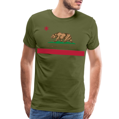 SnowBrains California Men's Premium T-Shirt - olive green