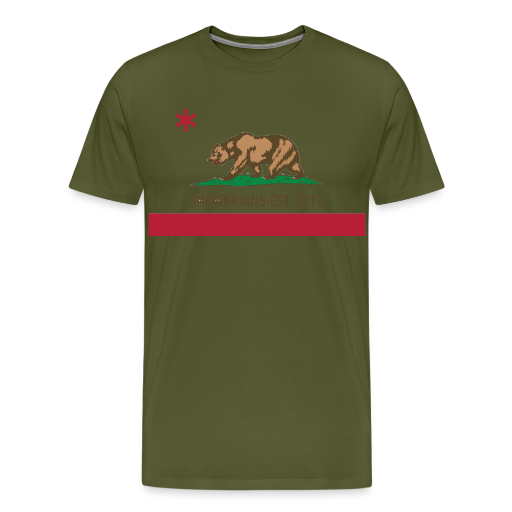 SnowBrains California Men's Premium T-Shirt - olive green