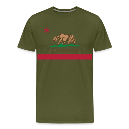 SnowBrains California Men's Premium T-Shirt - olive green