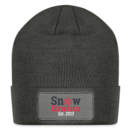 SnowBrains Patch Beanie - charcoal grey