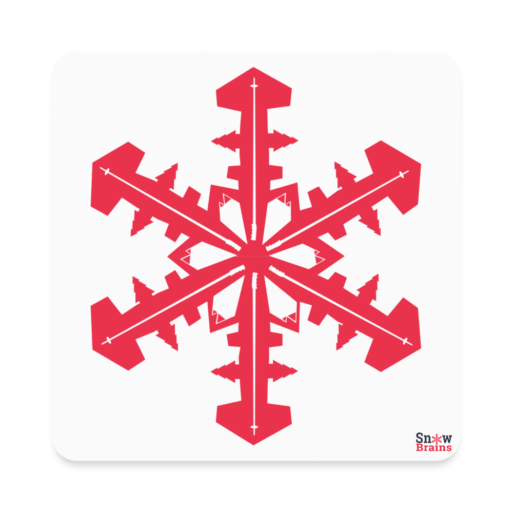 SnowBrains Square Magnet - white