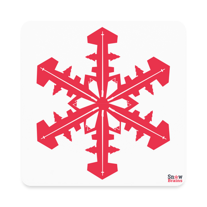 SnowBrains Square Magnet - white