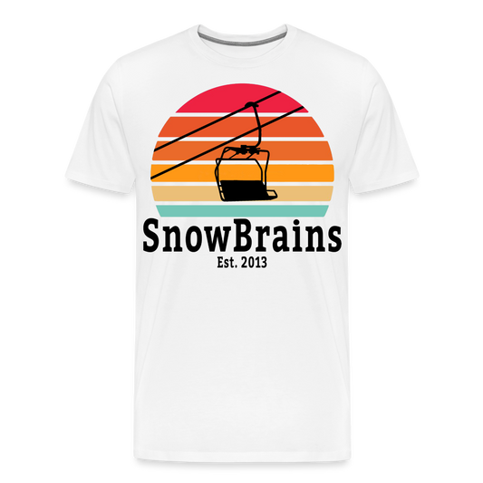 SnowBrains 'Sunset' Men's Premium T-Shirt - white