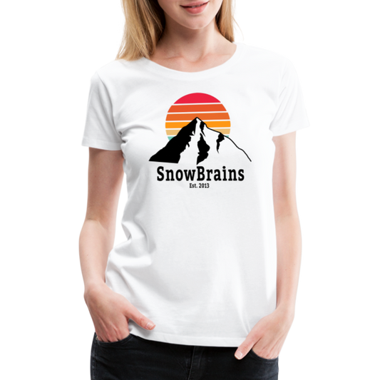 SnowBrains 'Mountain Sunset' Women’s Premium T-Shirt - white