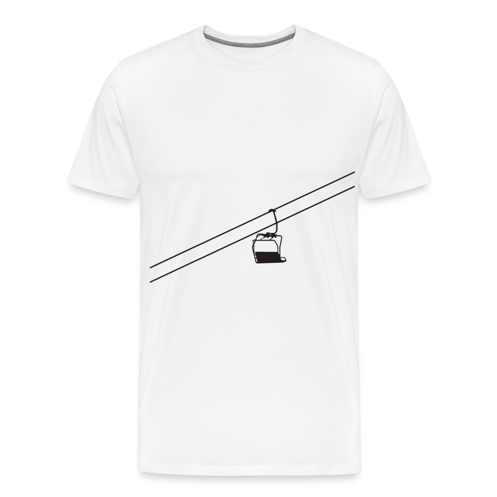 SnowBrains 'Chairlift Silhouette' Men's Premium T-Shirt - white