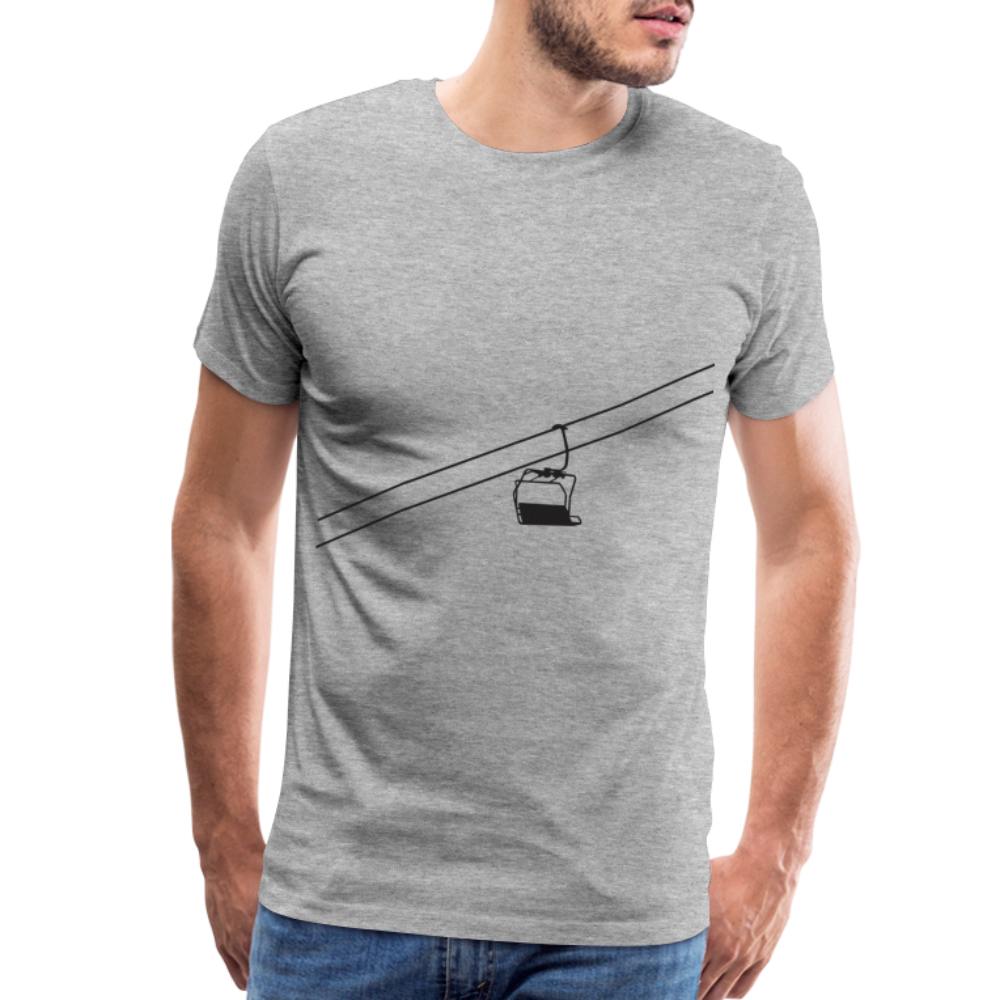 SnowBrains 'Chairlift Silhouette' Men's Premium T-Shirt - heather gray