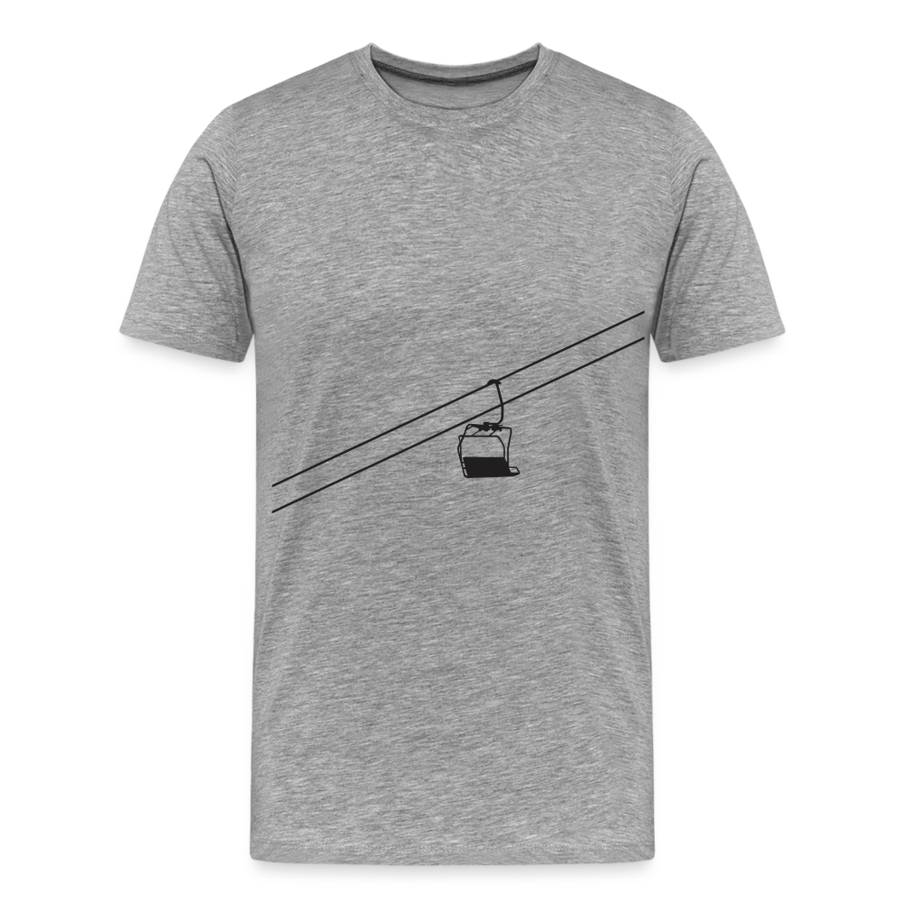 SnowBrains 'Chairlift Silhouette' Men's Premium T-Shirt - heather gray