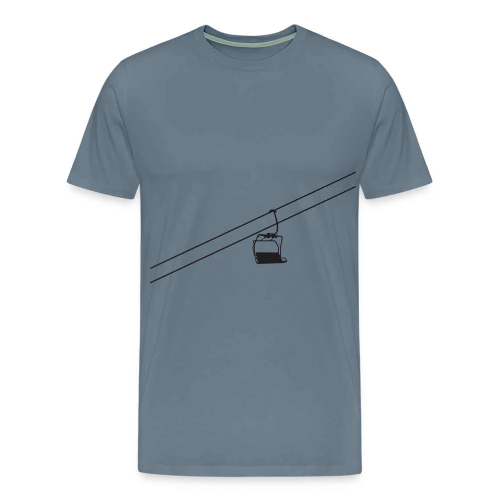 SnowBrains 'Chairlift Silhouette' Men's Premium T-Shirt - steel blue