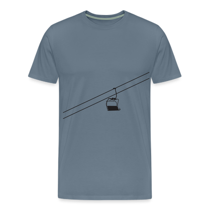 SnowBrains 'Chairlift Silhouette' Men's Premium T-Shirt - steel blue