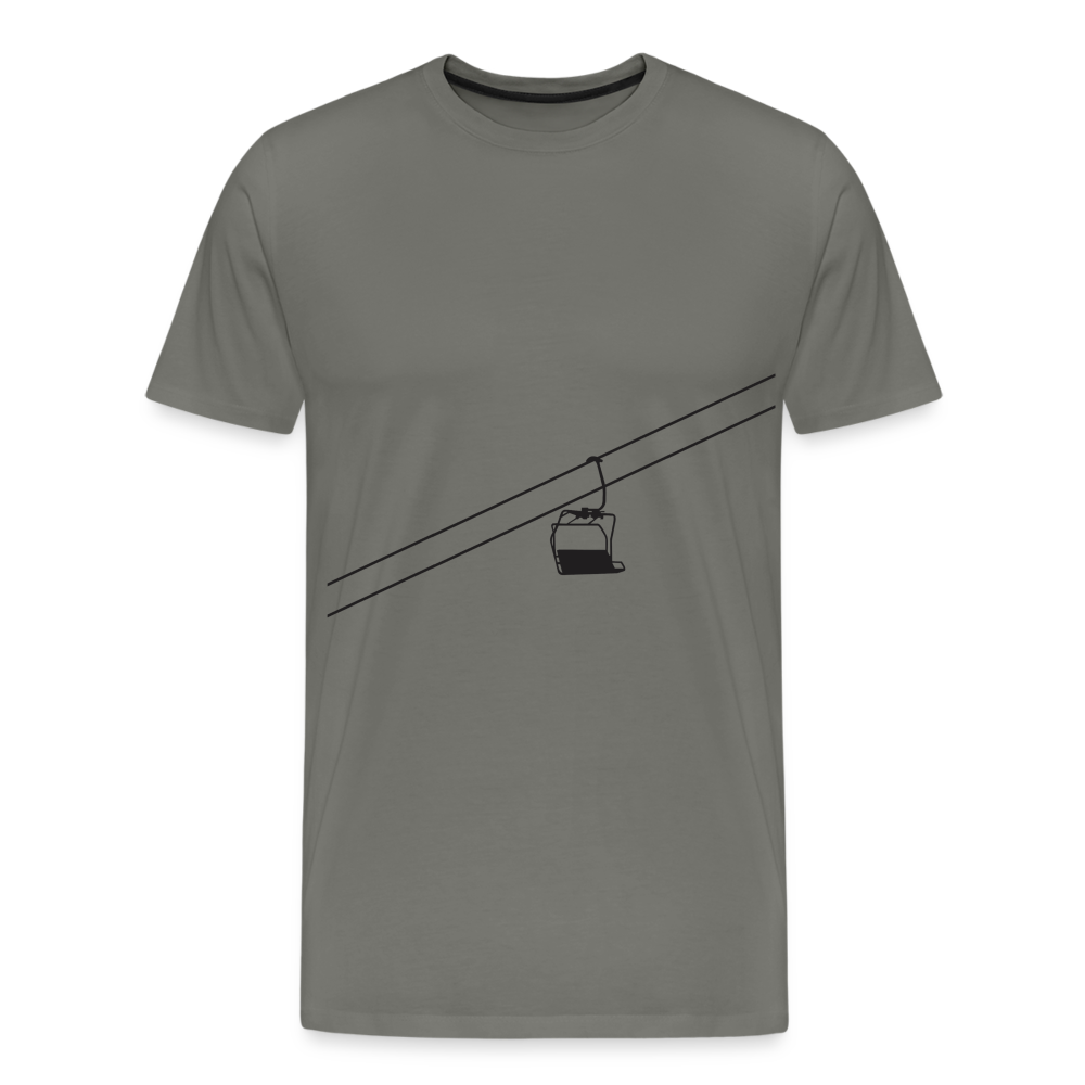 SnowBrains 'Chairlift Silhouette' Men's Premium T-Shirt - asphalt gray