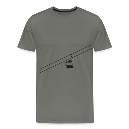 SnowBrains 'Chairlift Silhouette' Men's Premium T-Shirt - asphalt gray