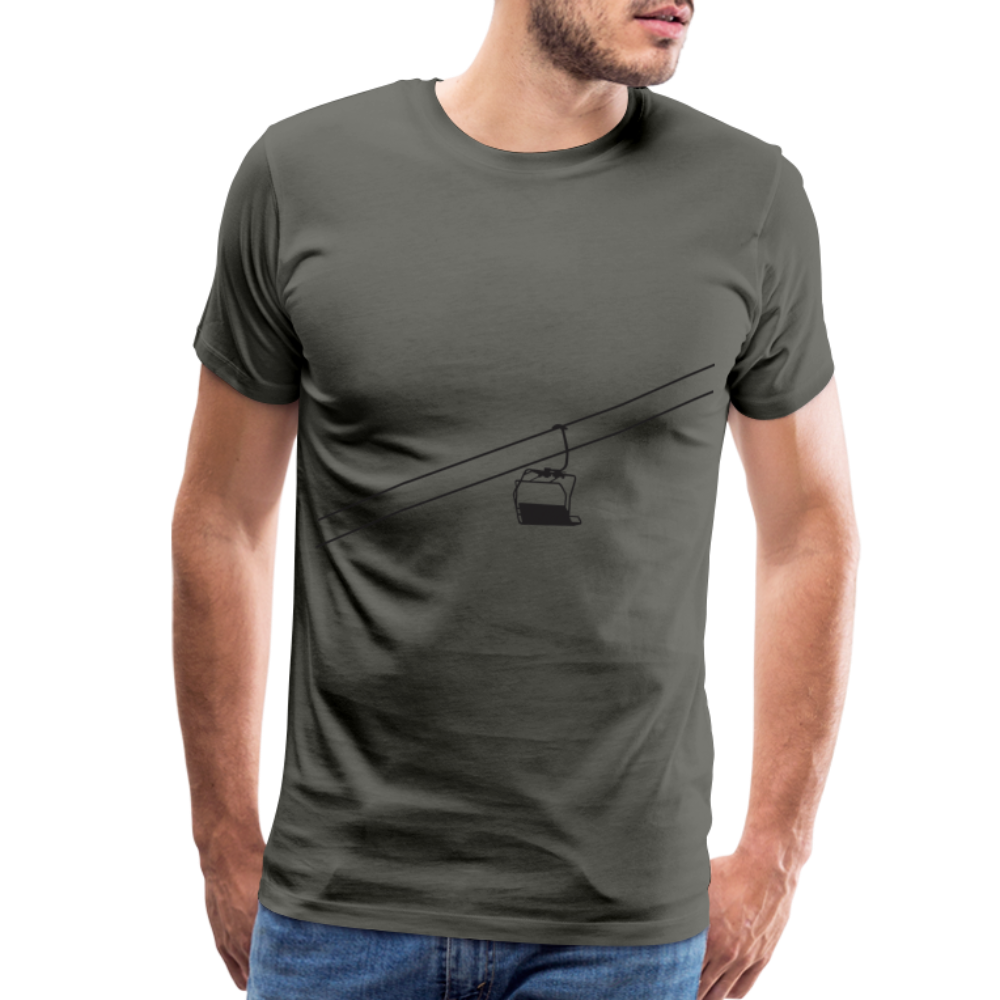 SnowBrains 'Chairlift Silhouette' Men's Premium T-Shirt - asphalt gray