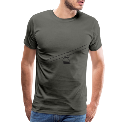 SnowBrains 'Chairlift Silhouette' Men's Premium T-Shirt - asphalt gray