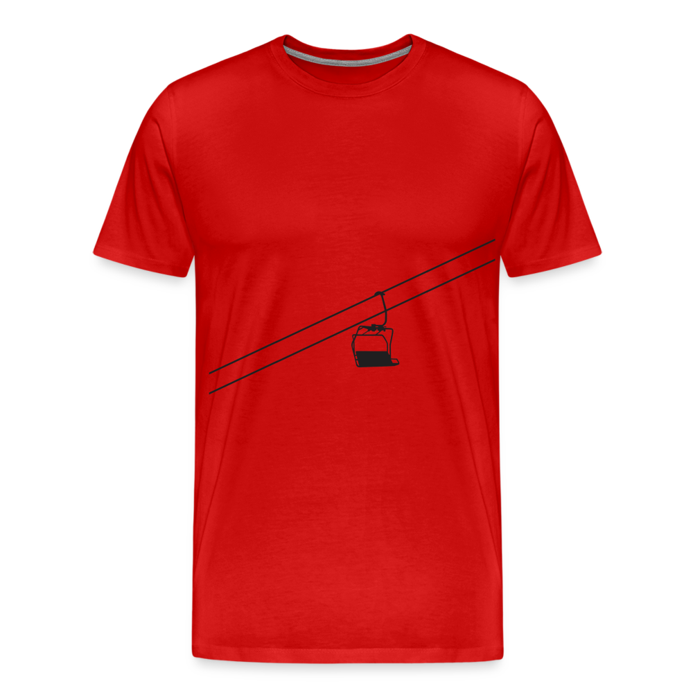 SnowBrains 'Chairlift Silhouette' Men's Premium T-Shirt - red