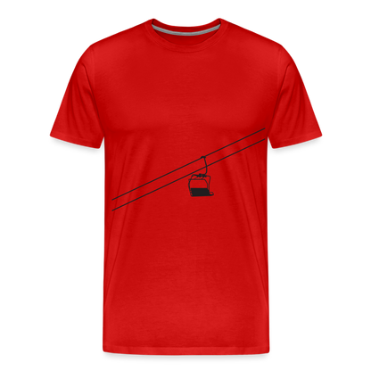 SnowBrains 'Chairlift Silhouette' Men's Premium T-Shirt - red