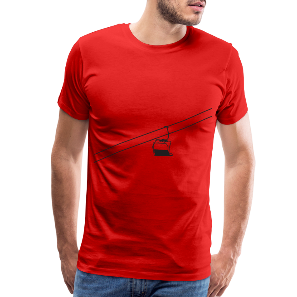 SnowBrains 'Chairlift Silhouette' Men's Premium T-Shirt - red