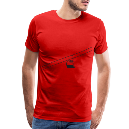 SnowBrains 'Chairlift Silhouette' Men's Premium T-Shirt - red