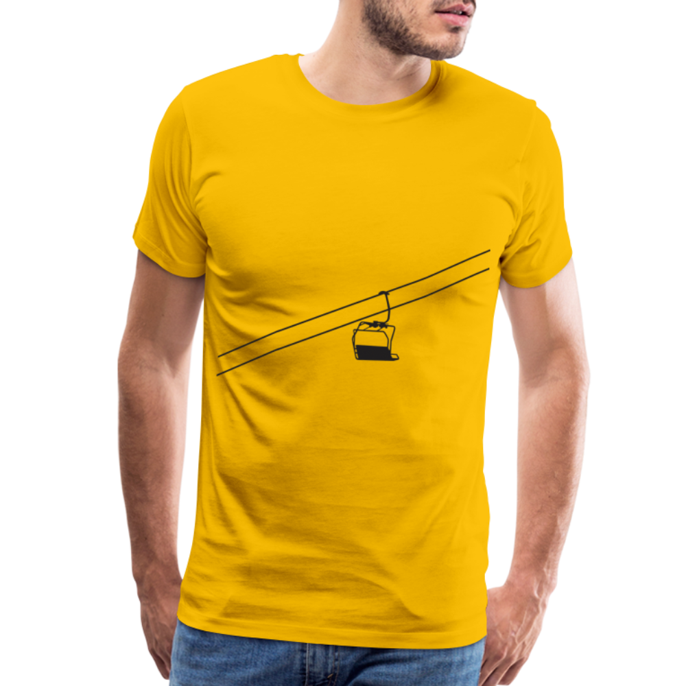 SnowBrains 'Chairlift Silhouette' Men's Premium T-Shirt - sun yellow