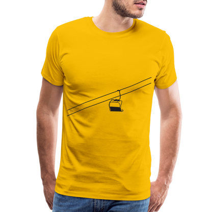 SnowBrains 'Chairlift Silhouette' Men's Premium T-Shirt - sun yellow