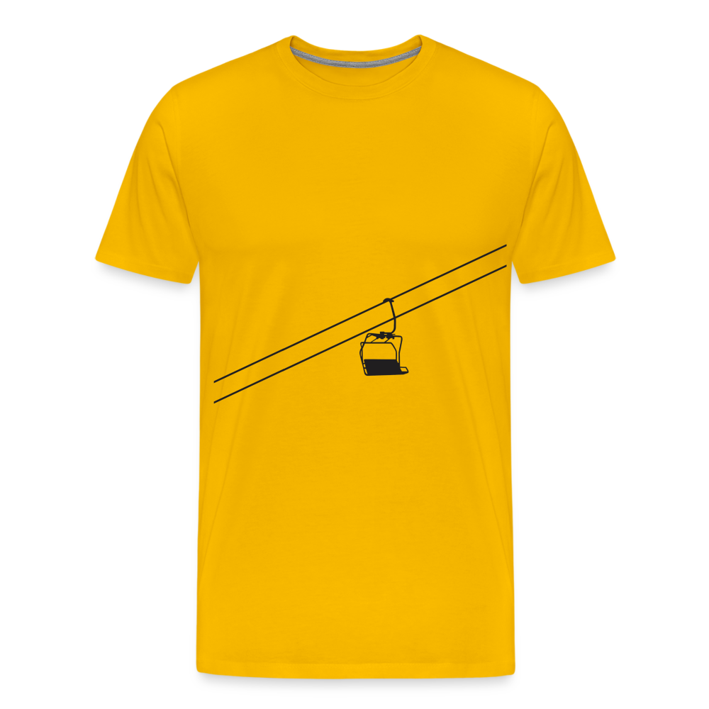 SnowBrains 'Chairlift Silhouette' Men's Premium T-Shirt - sun yellow