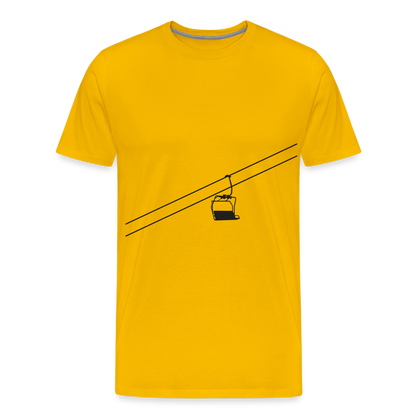 SnowBrains 'Chairlift Silhouette' Men's Premium T-Shirt - sun yellow