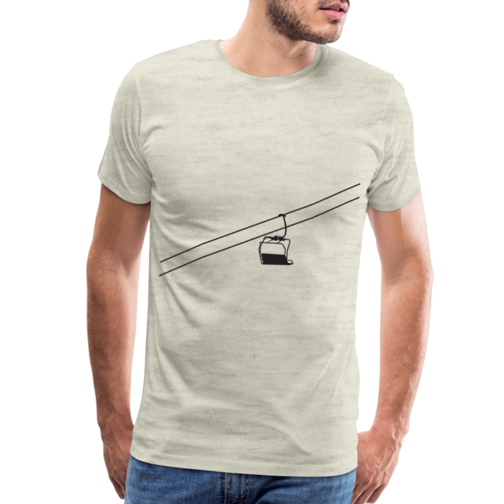 SnowBrains 'Chairlift Silhouette' Men's Premium T-Shirt - heather oatmeal