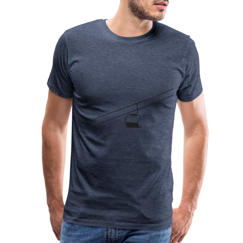 SnowBrains 'Chairlift Silhouette' Men's Premium T-Shirt - heather blue