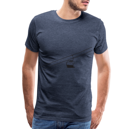 SnowBrains 'Chairlift Silhouette' Men's Premium T-Shirt - heather blue