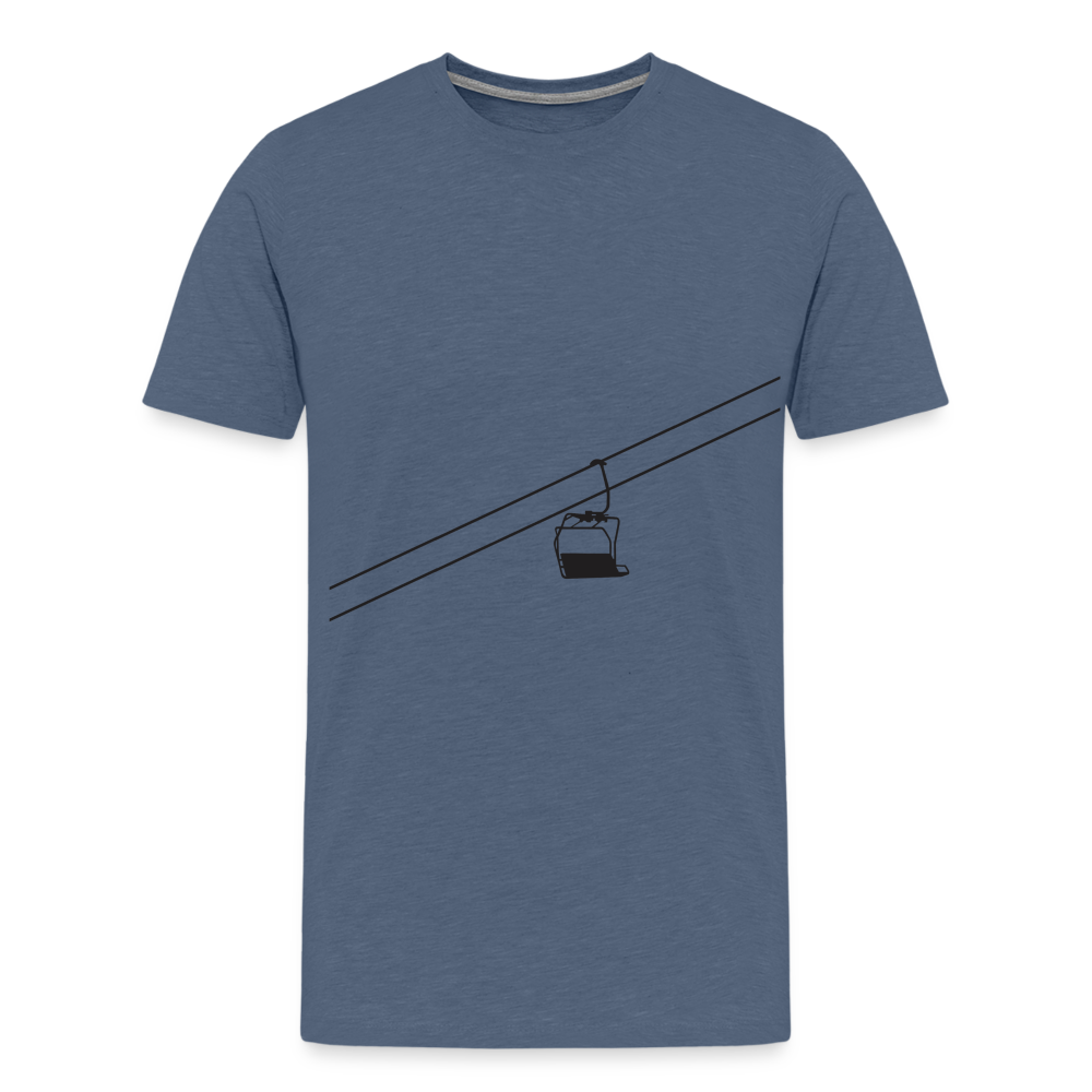 SnowBrains 'Chairlift Silhouette' Men's Premium T-Shirt - heather blue