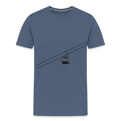 SnowBrains 'Chairlift Silhouette' Men's Premium T-Shirt - heather blue