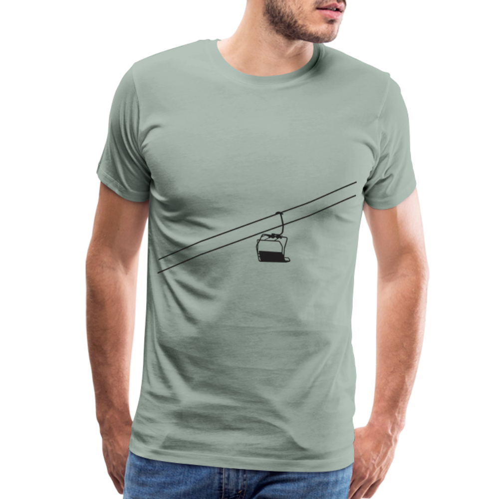 SnowBrains 'Chairlift Silhouette' Men's Premium T-Shirt - steel green